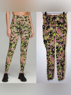 Lululemon Swift Speed High-Rise 27” Inseam Inflect Floral Highlight Yellow Sz 4